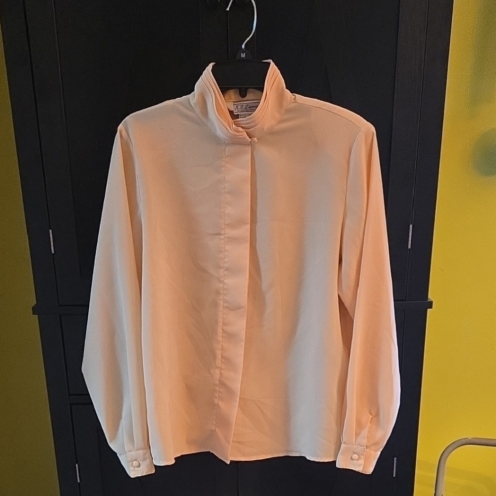 Three Blouses Bundle Vintage Neutral Tone Button-Up Blouses